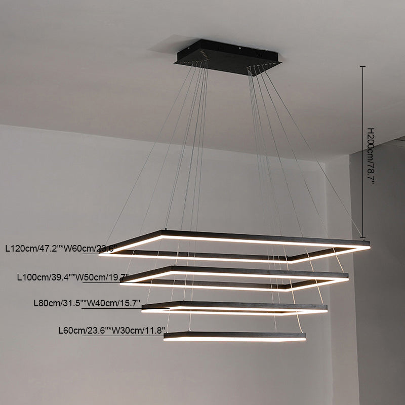 WOMO Tiered Rectangular Chandelier-WM2120