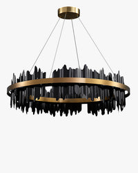 WOMO Iceberg Round Black Gold Chandelier-WM2183
