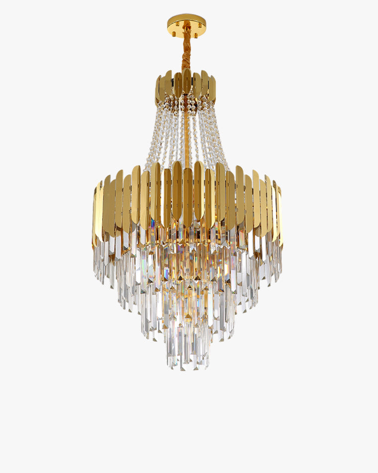 WOMO Tiered Gold Crystal Chandelier-WM2207