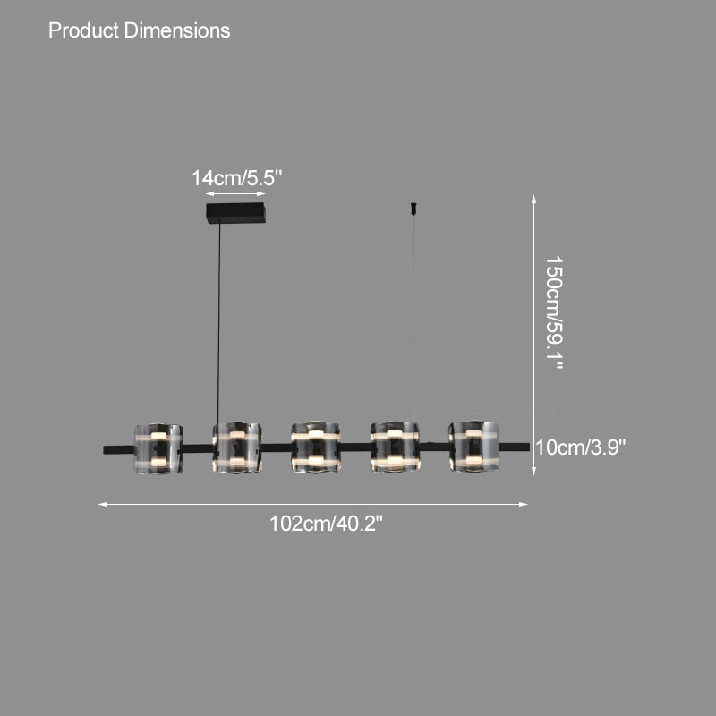 WOMO Glass Brass Linear Chandelier-WM2219B