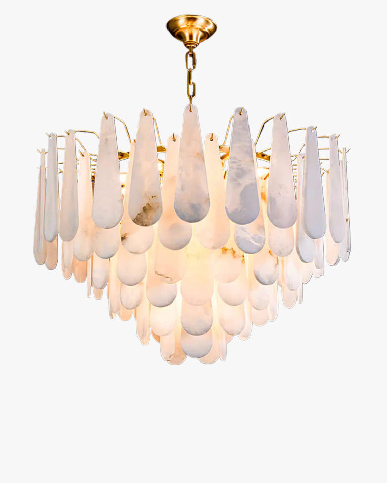 WOMO Tiered Raindrop Alabaster Chandelier-WM2395