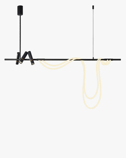 WOMO Eclectic Black Linear Led Chandelier-WM2287