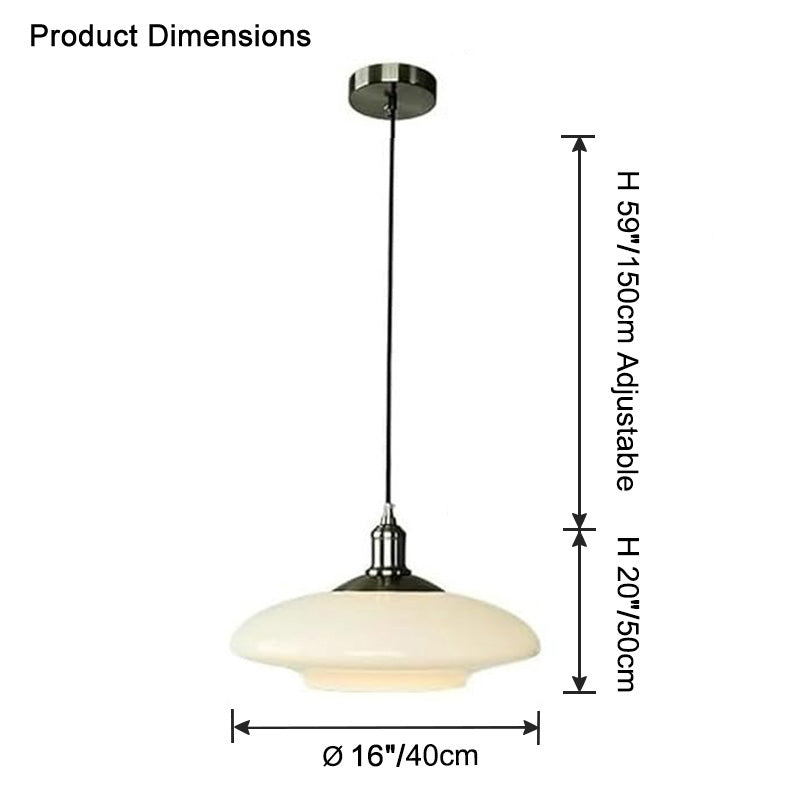 WOMO Milk Glass Flying Saucer Pendant Light-WM2748