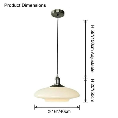 WOMO Milk Glass Flying Saucer Pendant Light-WM2748