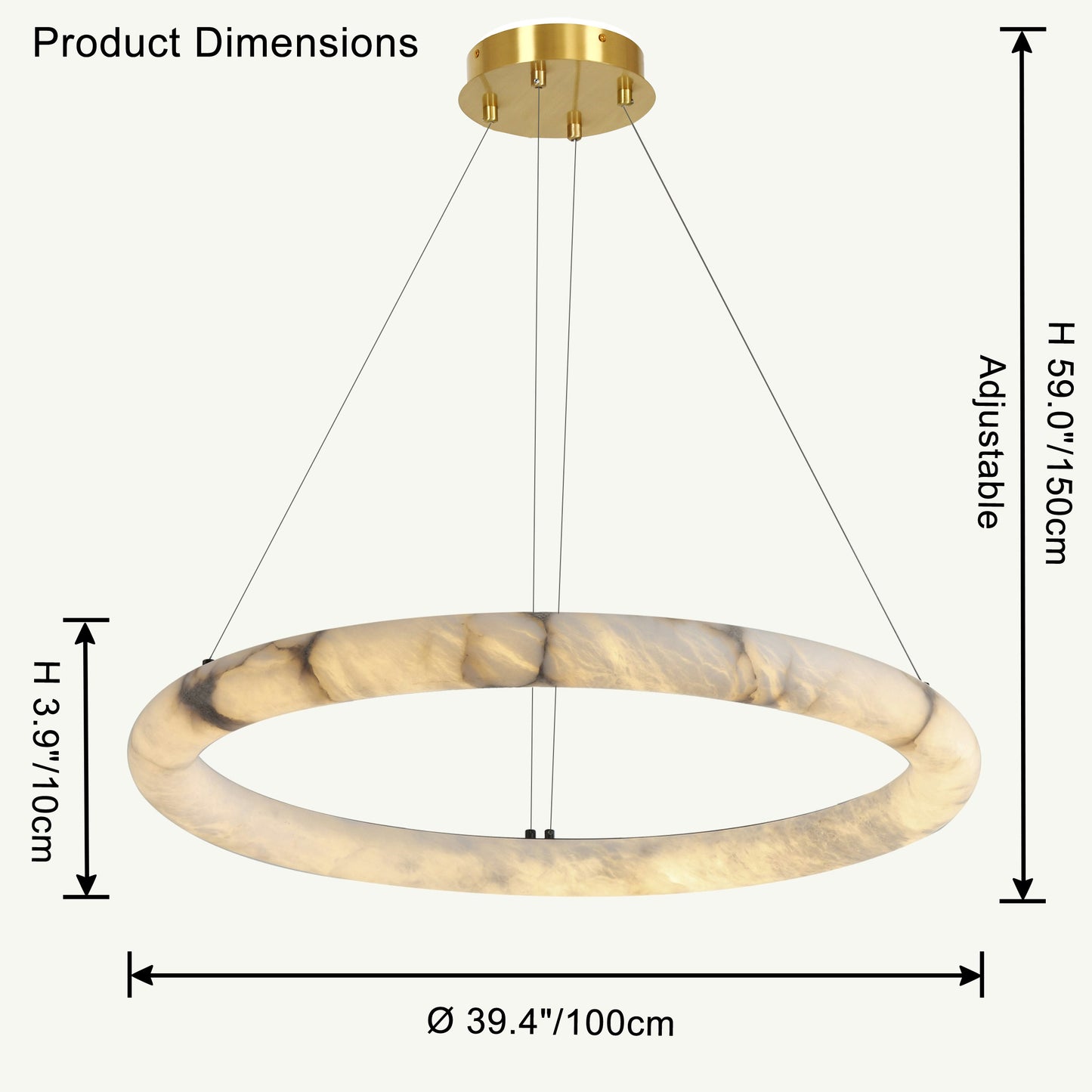 WOMO Alabaster Circular LED Chandelier-WM2874