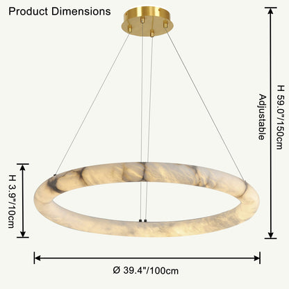 WOMO Alabaster Circular LED Chandelier-WM2874