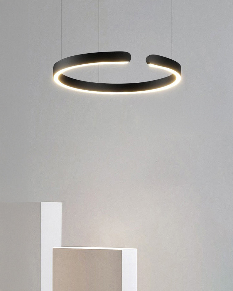 WOMO Black/Gold Ring Led Chandelier-WM2009