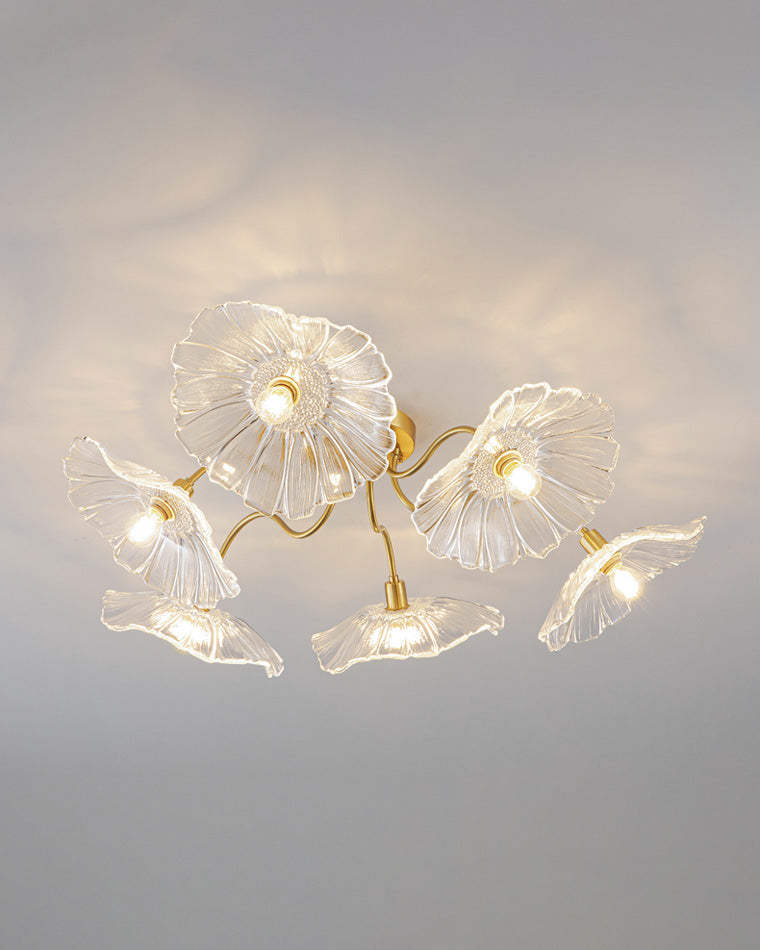 WOMO Lotus Leaf Flower Flush Mount Ceiling Light-WM1026