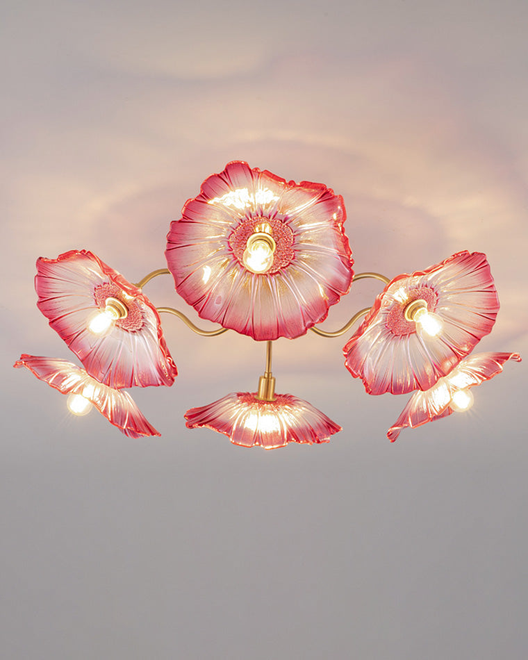 WOMO Lotus Leaf Flower Flush Mount Ceiling Light-WM1026