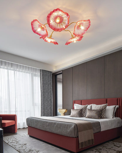 WOMO Lotus Leaf Flower Flush Mount Ceiling Light-WM1026