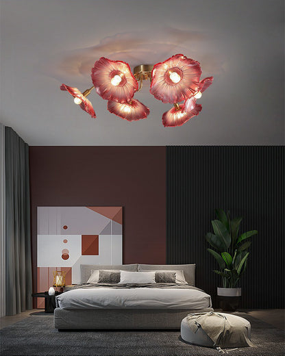 WOMO Lotus Leaf Flower Flush Mount Ceiling Light-WM1026