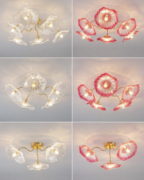 WOMO Lotus Leaf Flower Flush Mount Ceiling Light-WM1026