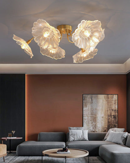 WOMO Lotus Leaf Flower Flush Mount Ceiling Light-WM1026