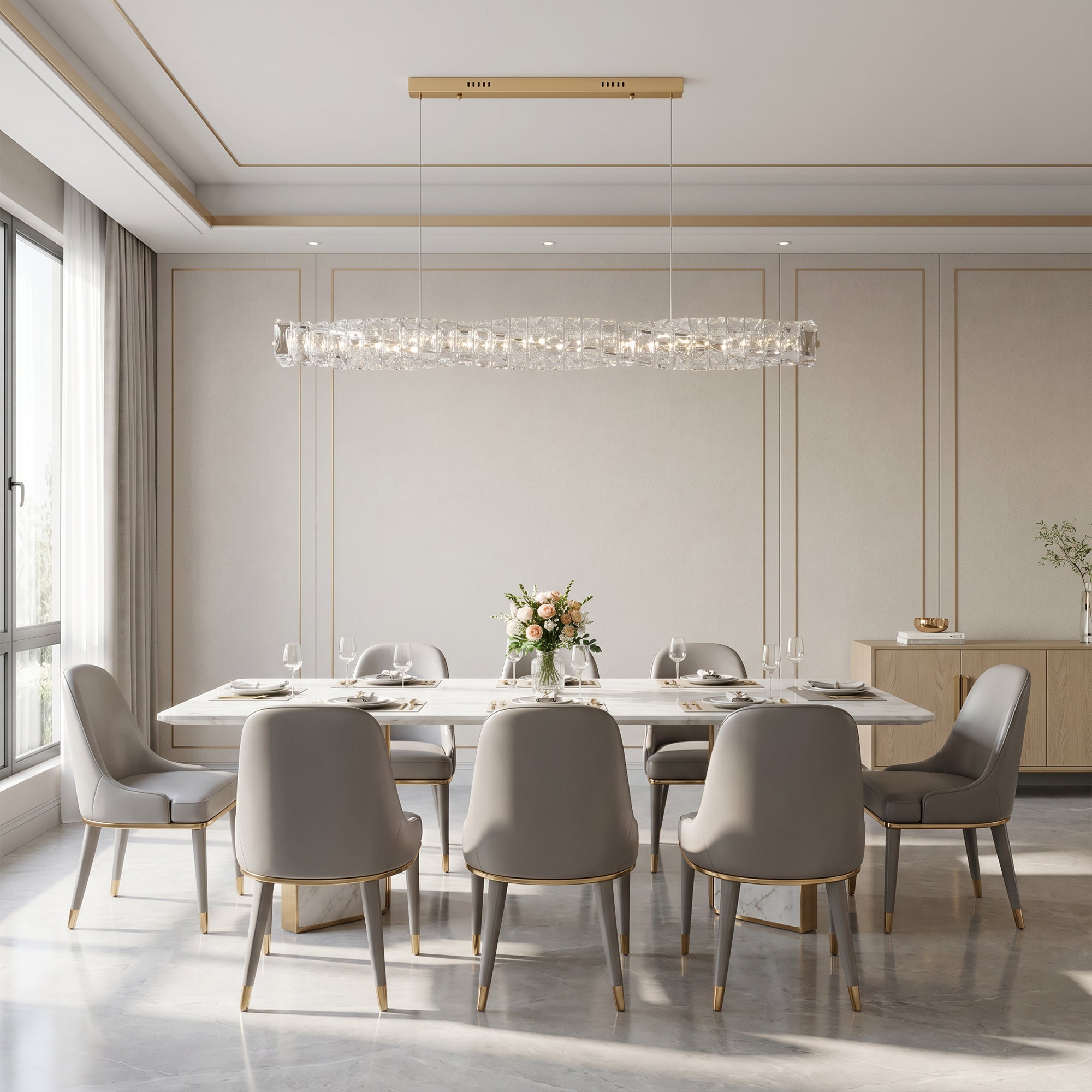 WOMO Twist Linear Crystal Chandelier-WM2193