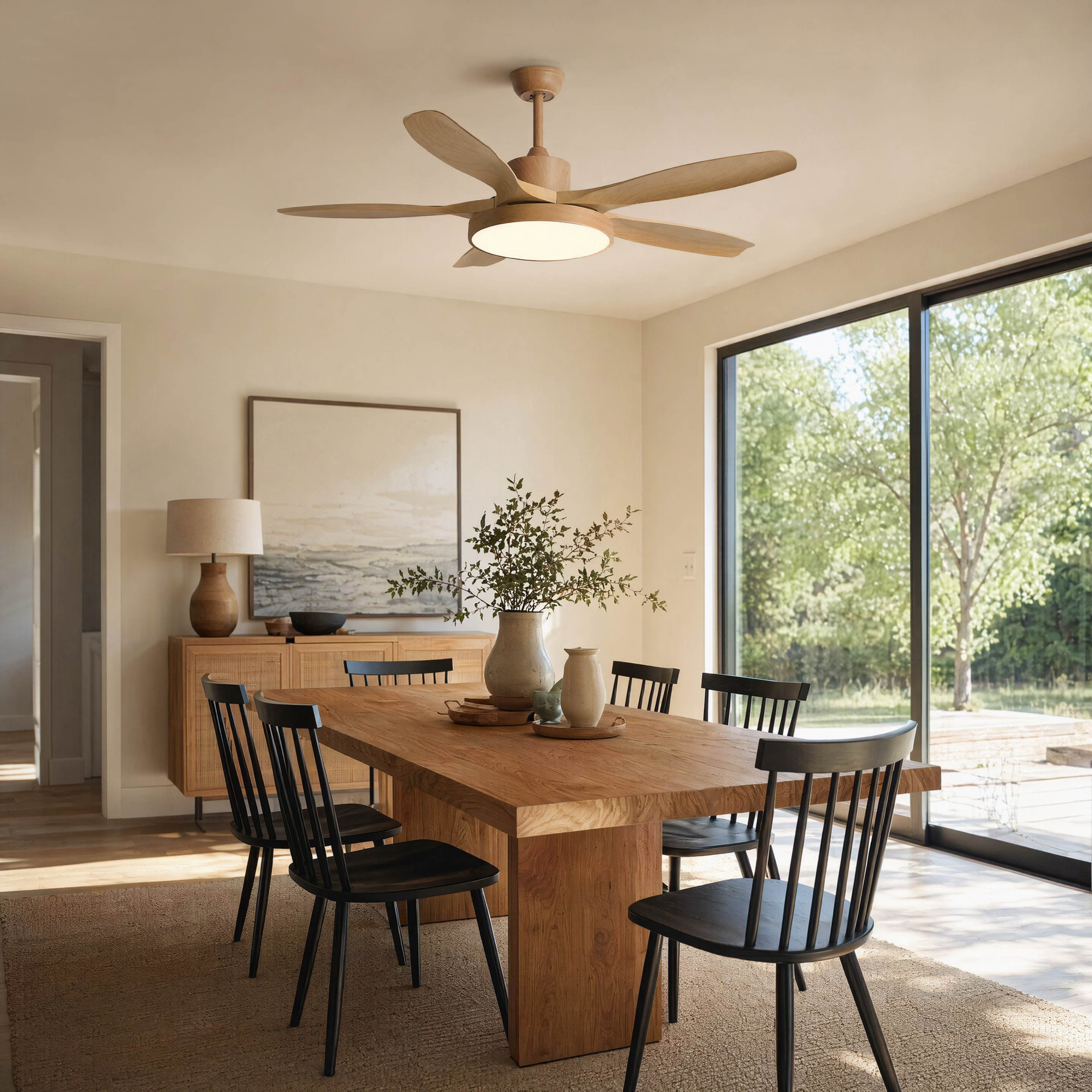 WOMO Scandi Reversible Ceiling Fan with Light-WM5002