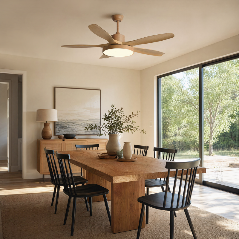 WOMO Scandi Reversible Ceiling Fan with Light-WM5002