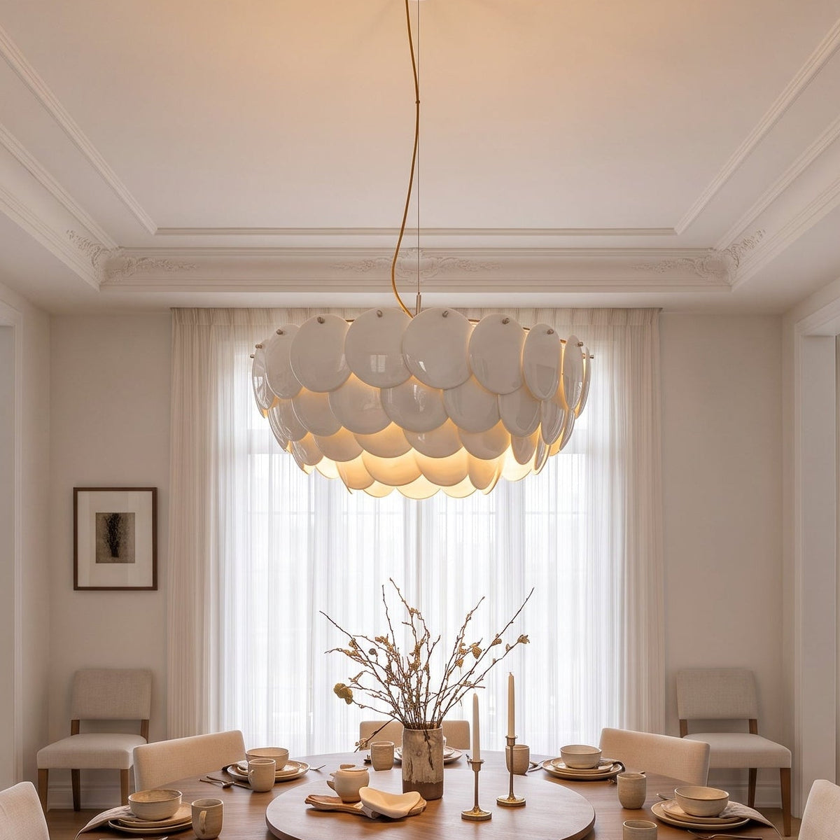 WOMO Mid Century Modern Drum Chandelier-WM3228