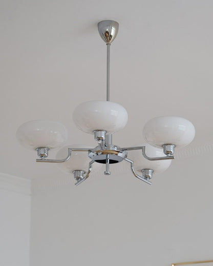 WOMO 1920s Milk Glass Chandelier-WM2301