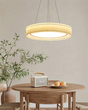 WOMO Round Pleated Fabric Pendant Light-WM2050