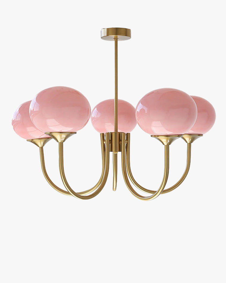 WOMO Pink Glass Globe Arm Chandelier-WM2052