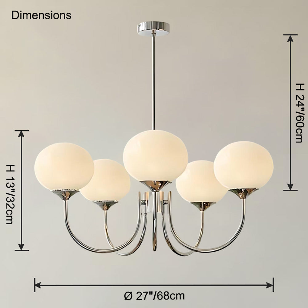 WOMO Pink Glass Globe Arm Chandelier-WM2052
