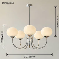 WOMO Pink Glass Globe Arm Chandelier-WM2052