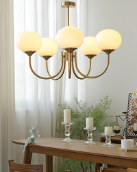 WOMO Pink Glass Globe Arm Chandelier-WM2052