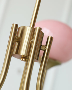 WOMO Pink Glass Globe Arm Chandelier-WM2052