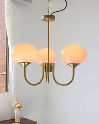 WOMO Pink Glass Globe Arm Chandelier-WM2052