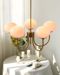 WOMO Pink Glass Globe Arm Chandelier-WM2052