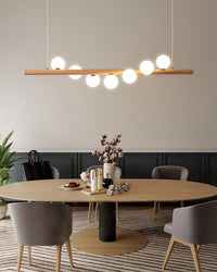 WOMO Wood Linear Globe Chandelier-WM2055