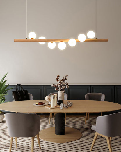 WOMO Wood Linear Globe Pendant Chandelier-WM2055