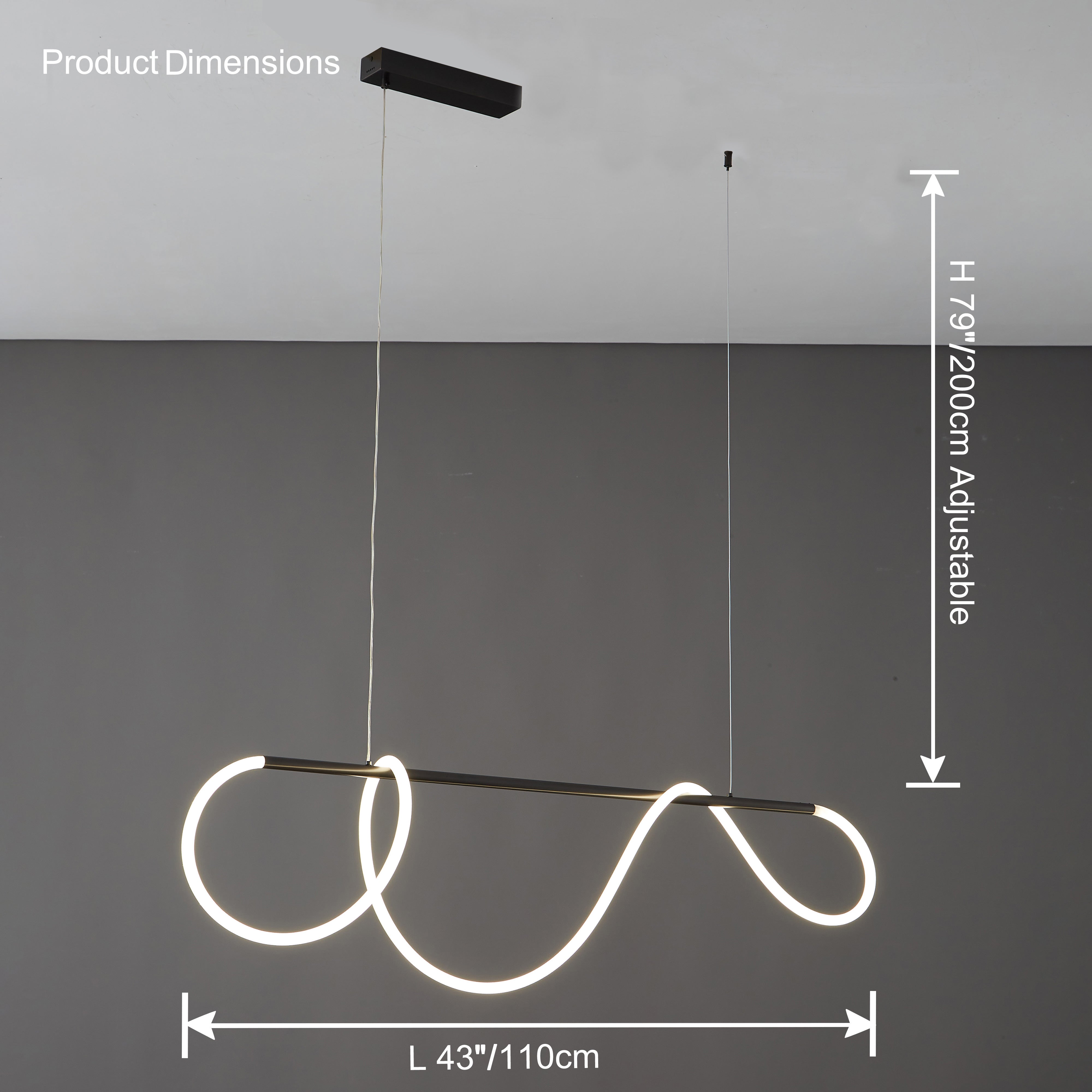 WOMO Rope Led Linear Brass Chandelier-WM2059a