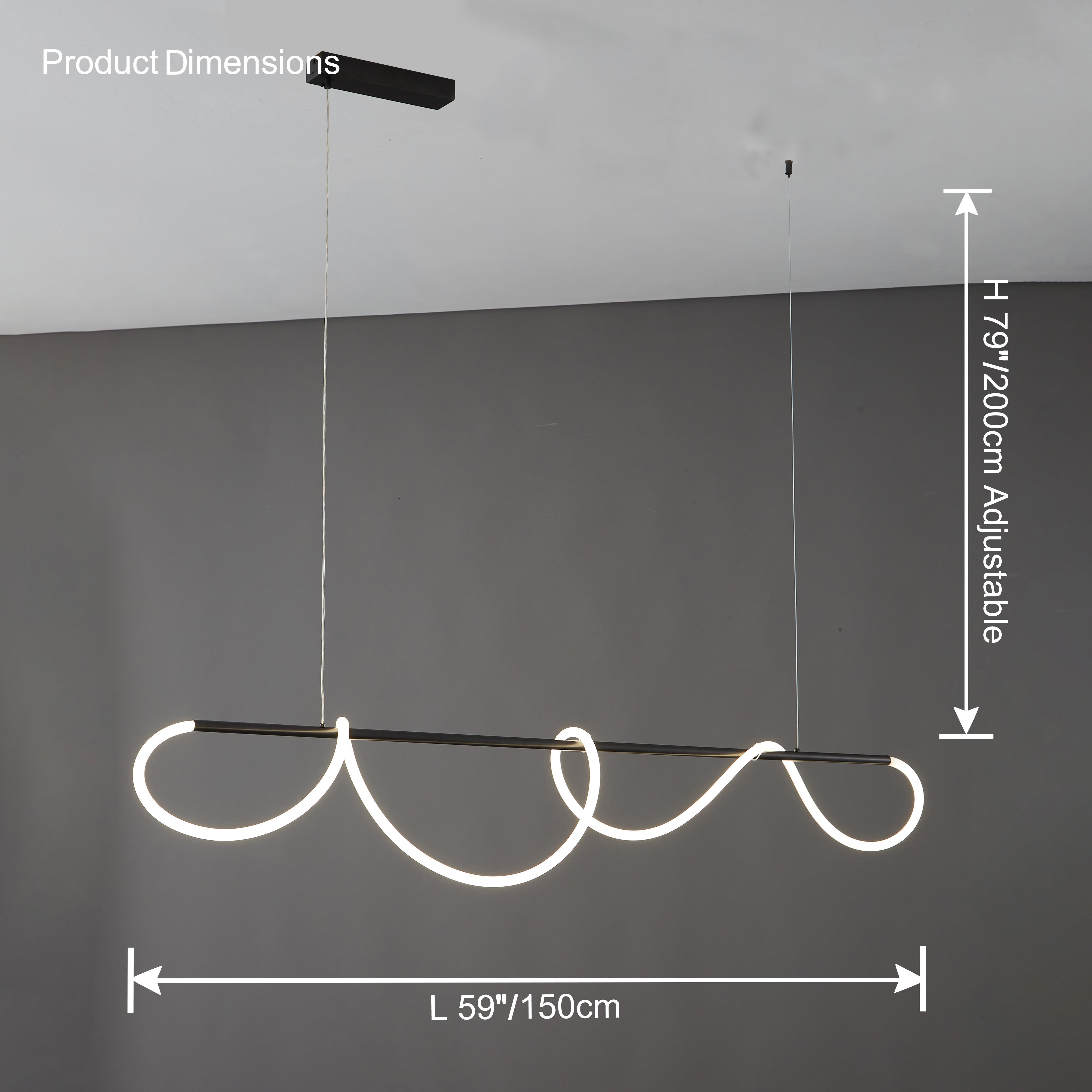 WOMO Rope Led Linear Brass Chandelier-WM2059a