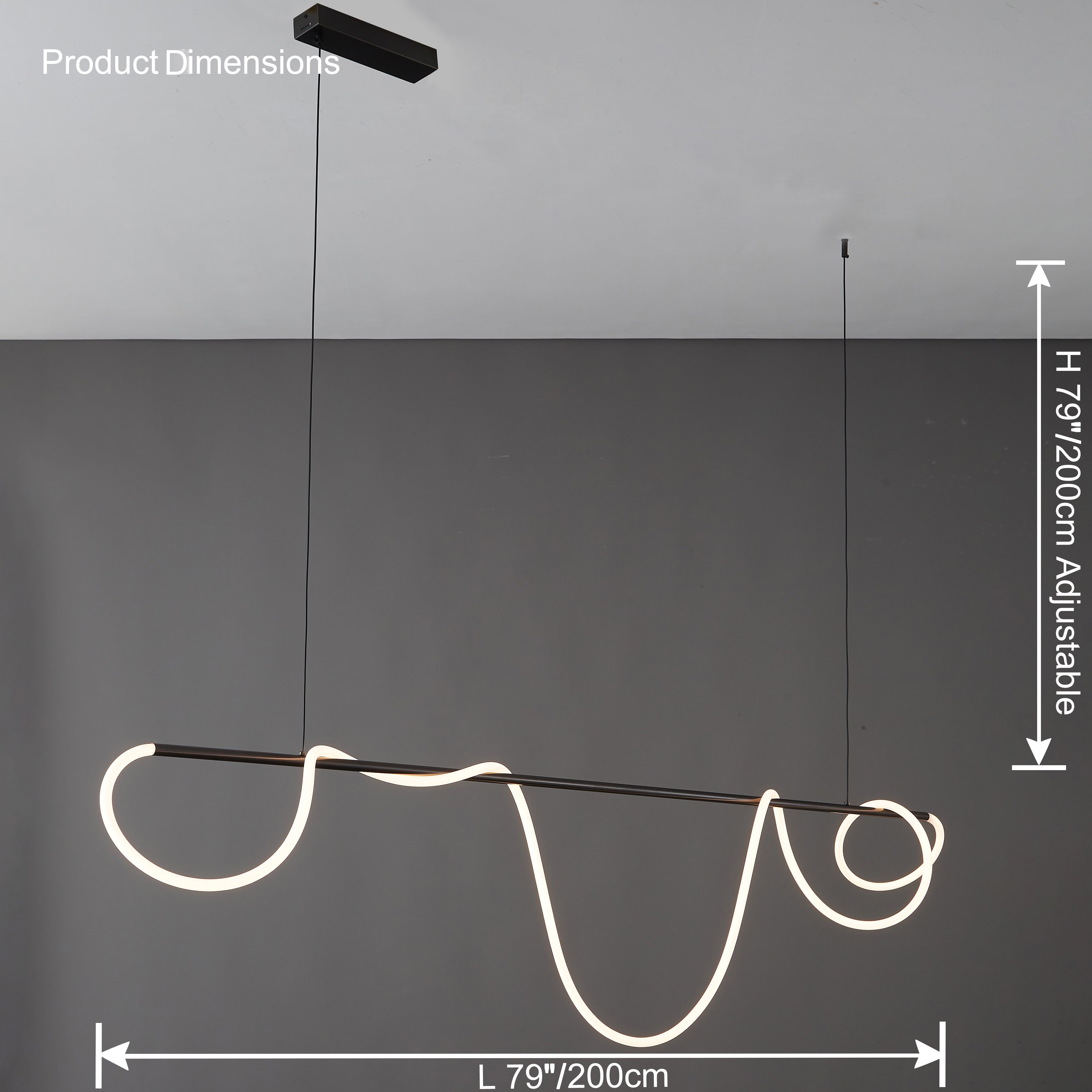 WOMO Rope Led Linear Brass Chandelier-WM2059a