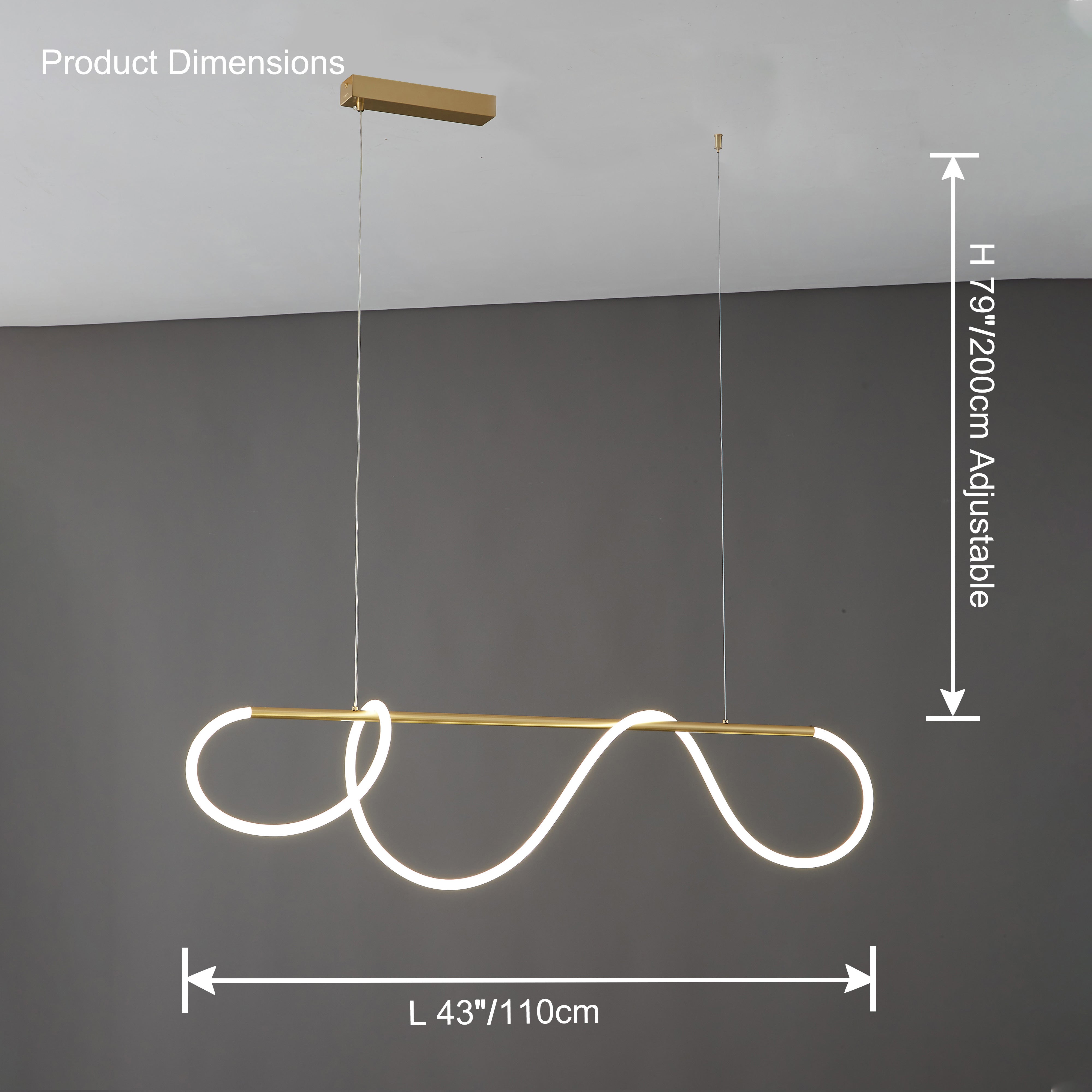 WOMO Rope Led Linear Brass Chandelier-WM2059a