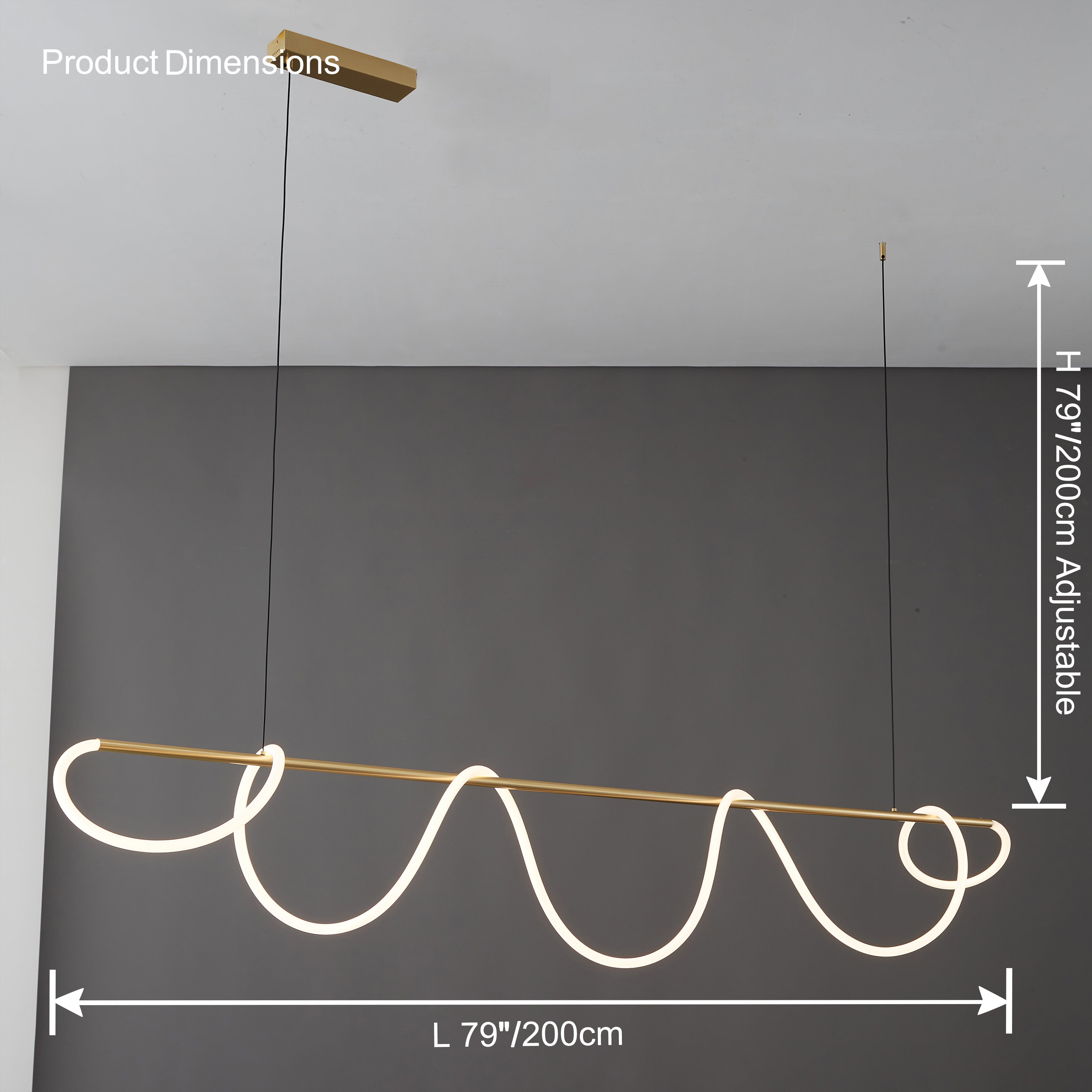 WOMO Rope Led Linear Brass Chandelier-WM2059a
