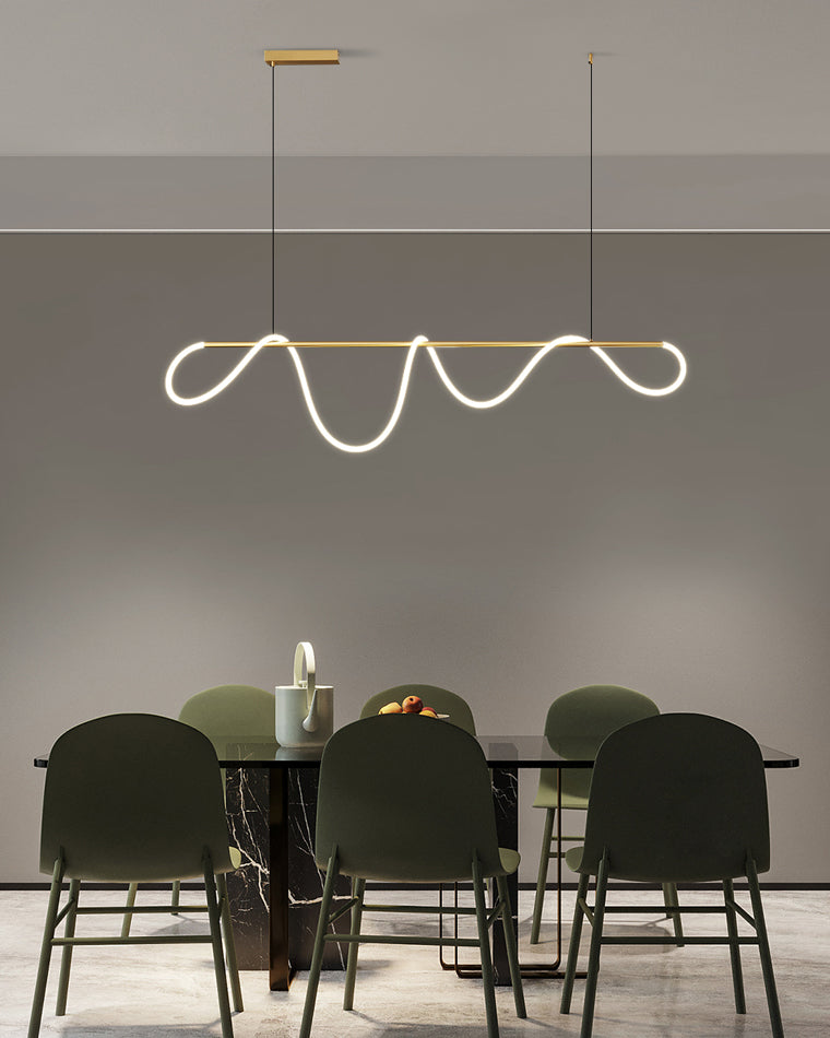 WOMO Rope Led Linear Brass Chandelier-WM2059a