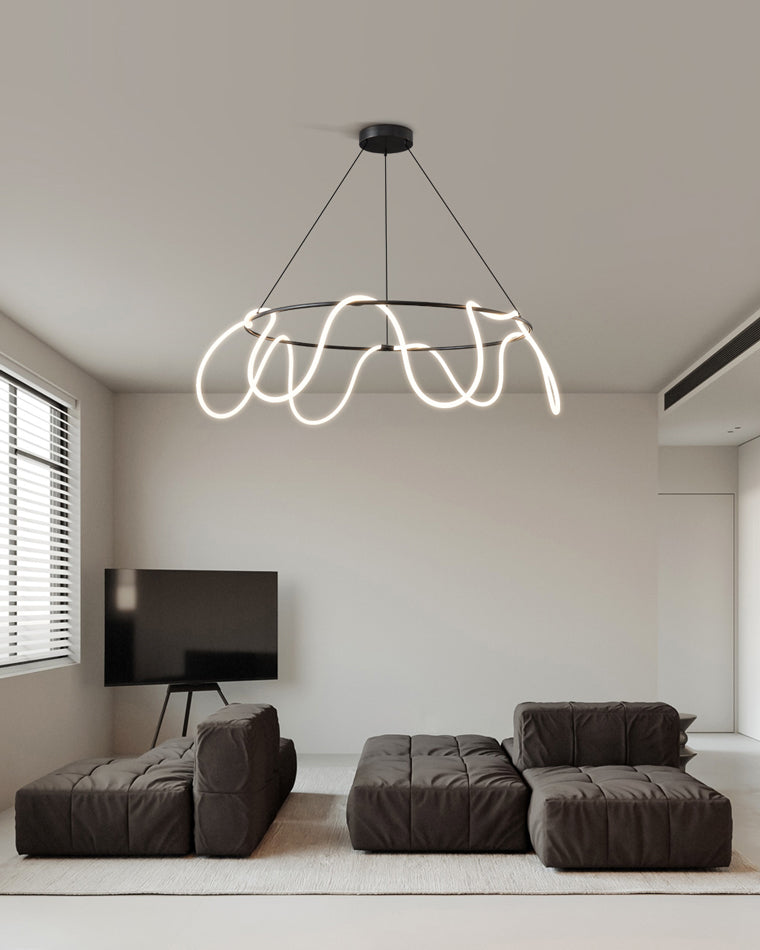 WOMO Hose LED Linear/Circular Brass Chandelier-WM2059