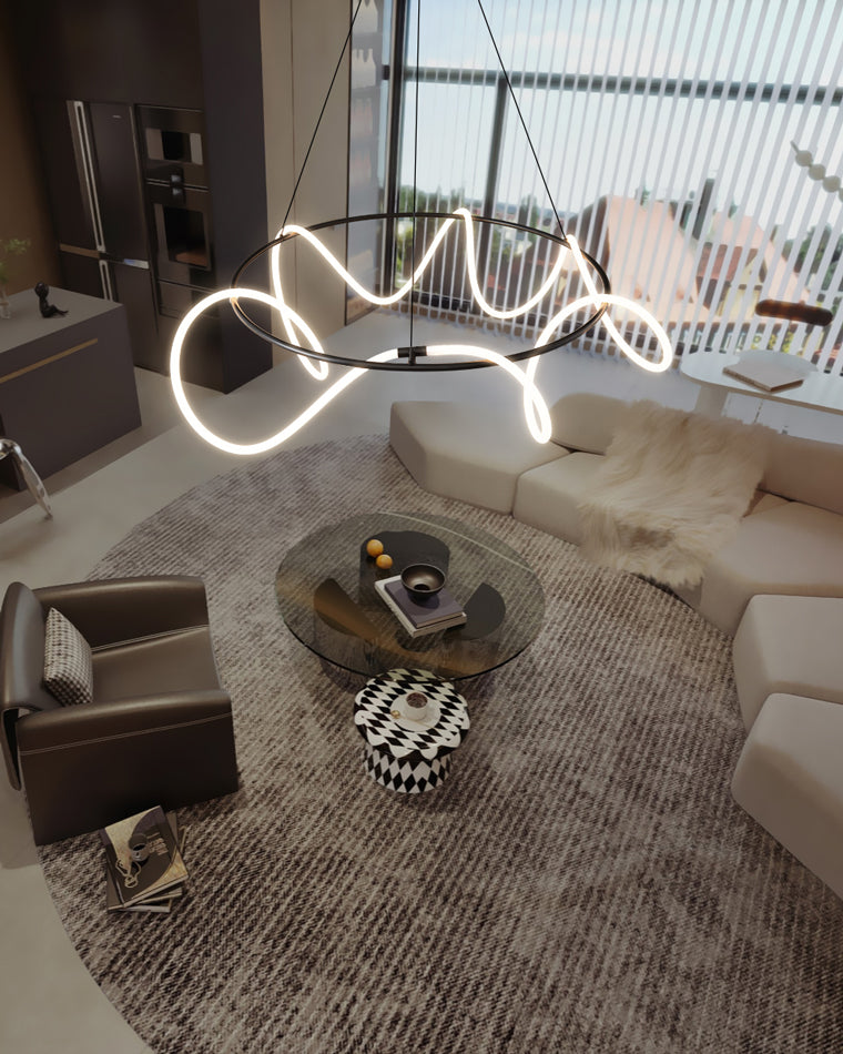 WOMO Hose LED Linear/Circular Brass Chandelier-WM2059