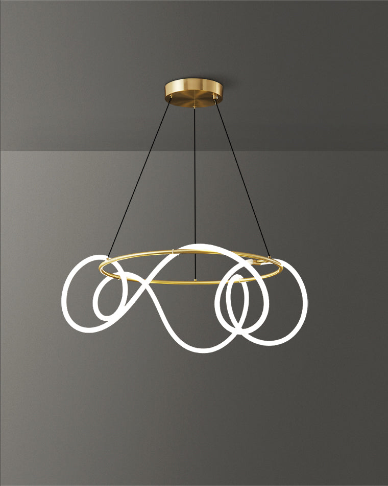 WOMO Hose LED Linear/Circular Brass Chandelier-WM2059