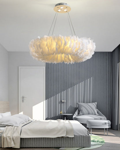 WOMO Feather Circular Pendant Light-WM2060