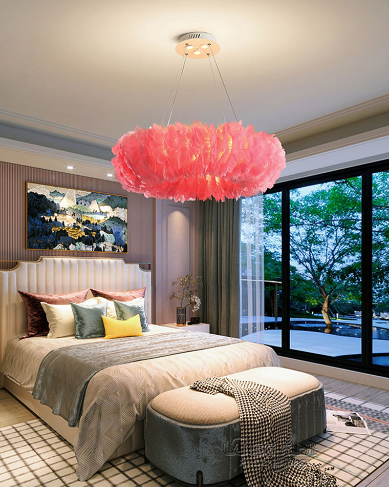 WOMO Feather Circular Pendant Light-WM2060