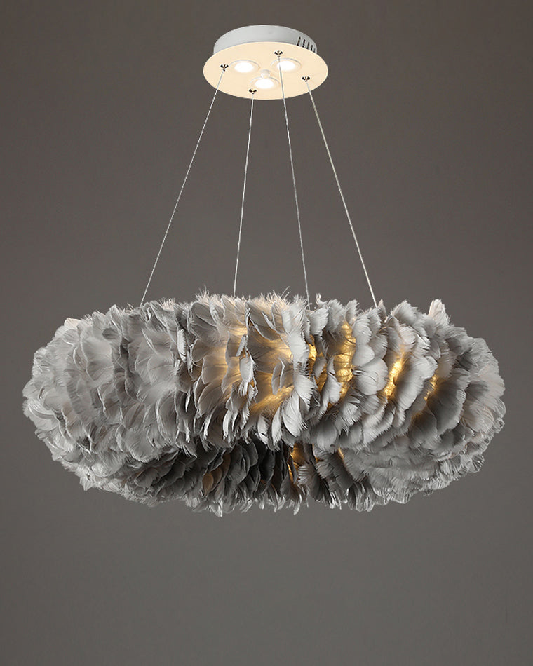 WOMO Feather Round Pendant Light-WM2060