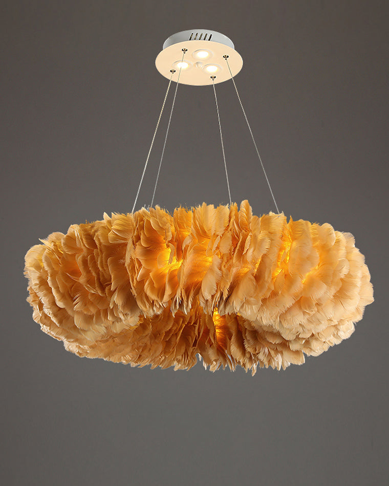 WOMO Feather Round Pendant Light-WM2060