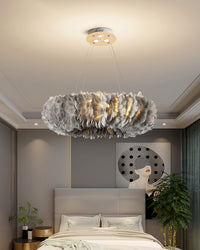 WOMO Feather Round Pendant Light-WM2060