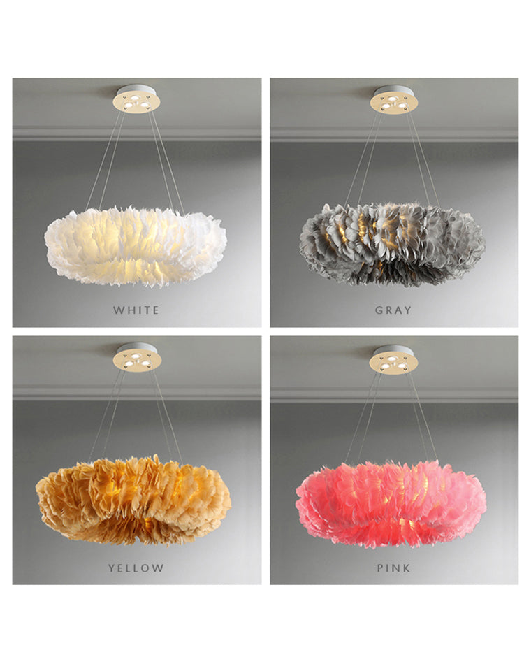 WOMO Feather Round Pendant Light-WM2060