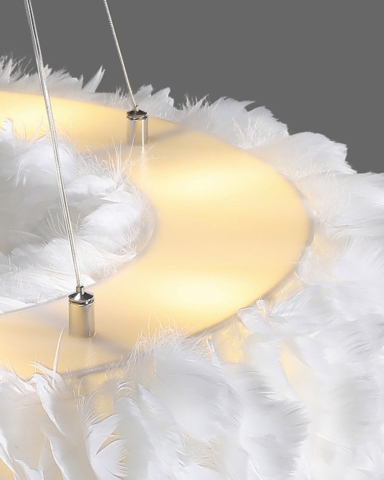 WOMO Feather Round Pendant Light-WM2060