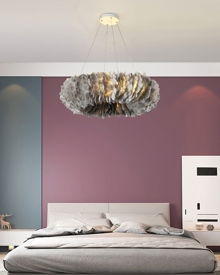 WOMO Feather Round Pendant Light-WM2060