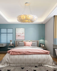 WOMO Feather Round Pendant Light-WM2060